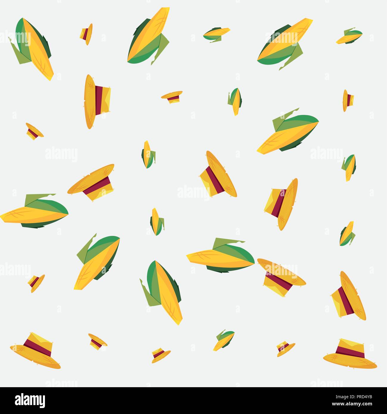 corn cobs and straw hat celebration background vector illustration
