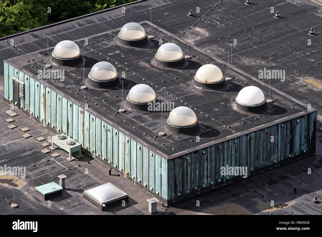 Round Skylight Windows With Light Dome Roof Stock Photo Alamy