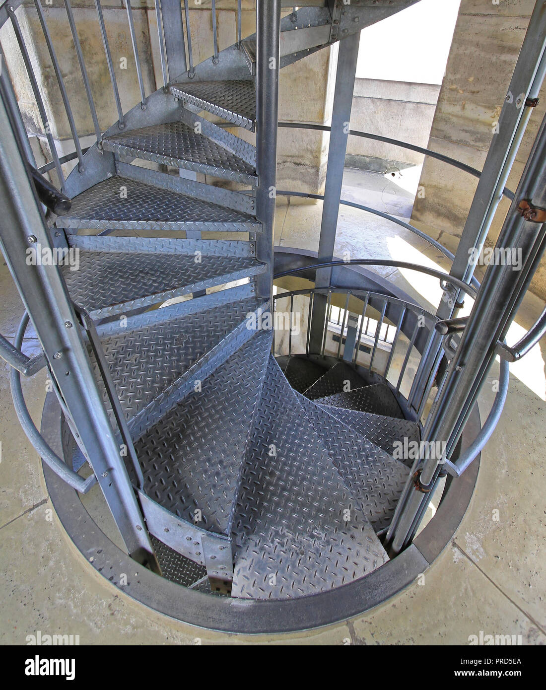 Spiral Metal Stairs in Old Tower Stock Photo - Alamy