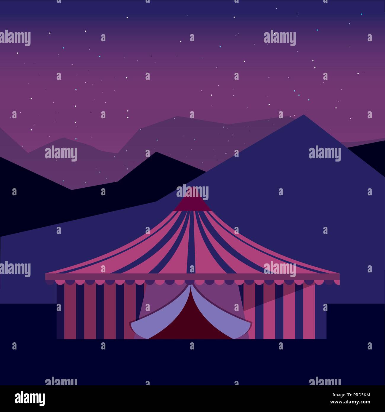 circus tent carnival festival in the night vector illustration Stock ...