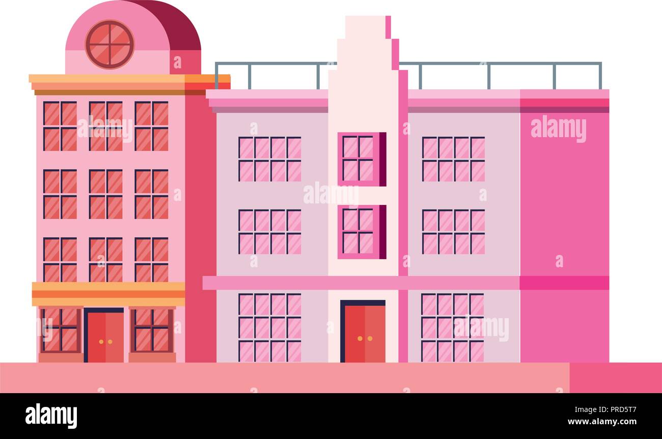 city big buildings commercial architecture design vector illustration ...