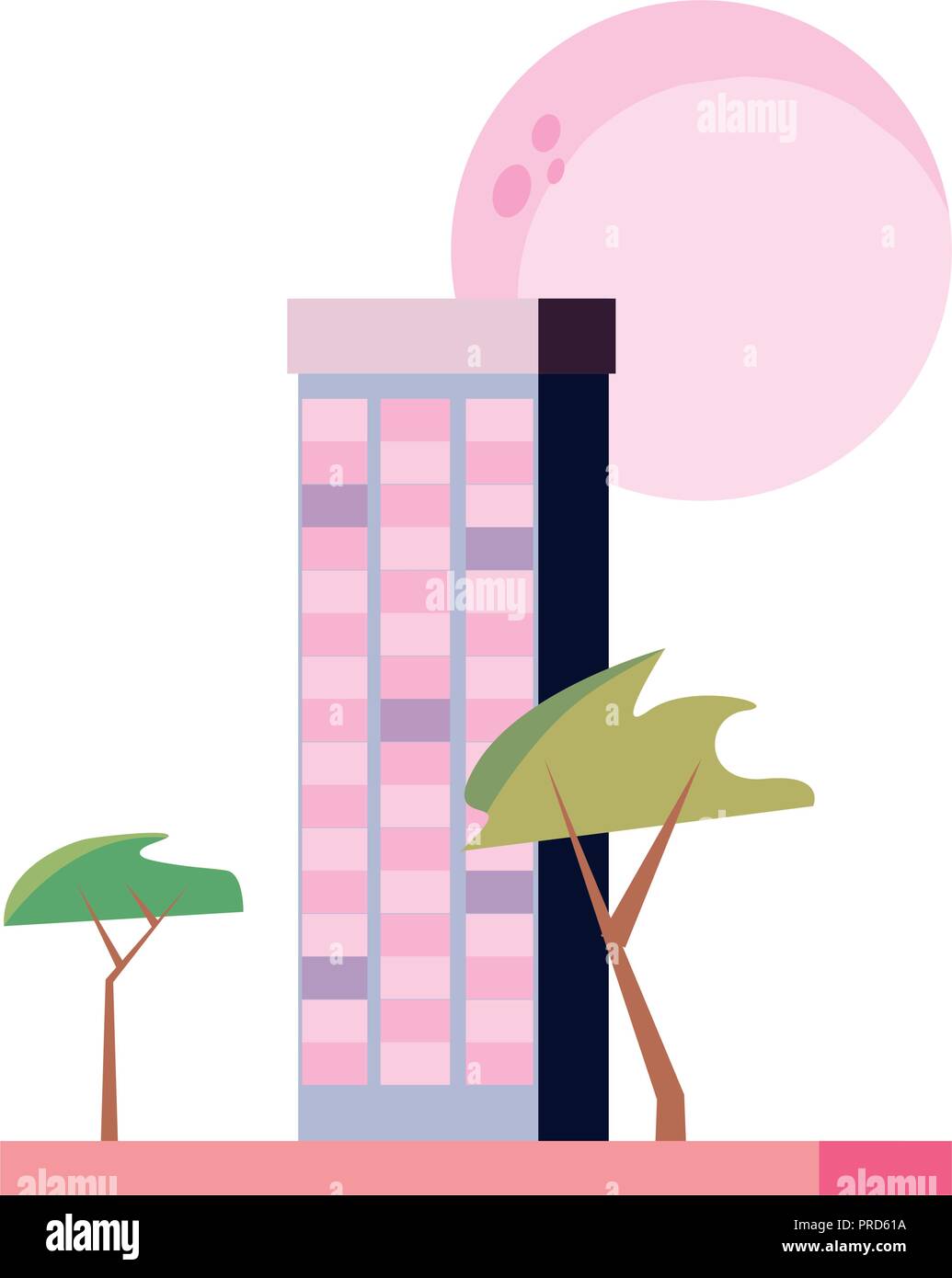 city building landscape urban with trees vector illustration Stock ...