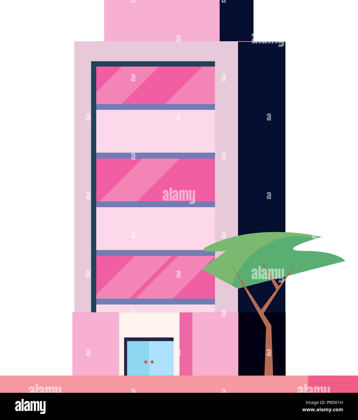 city building landscape urban with trees vector illustration Stock ...