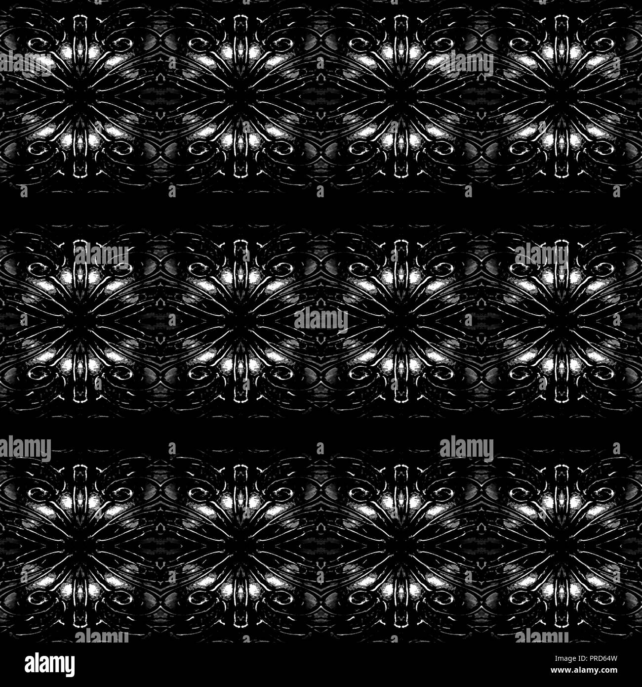 Black and white modern ornate abstract seamless pattern design Stock