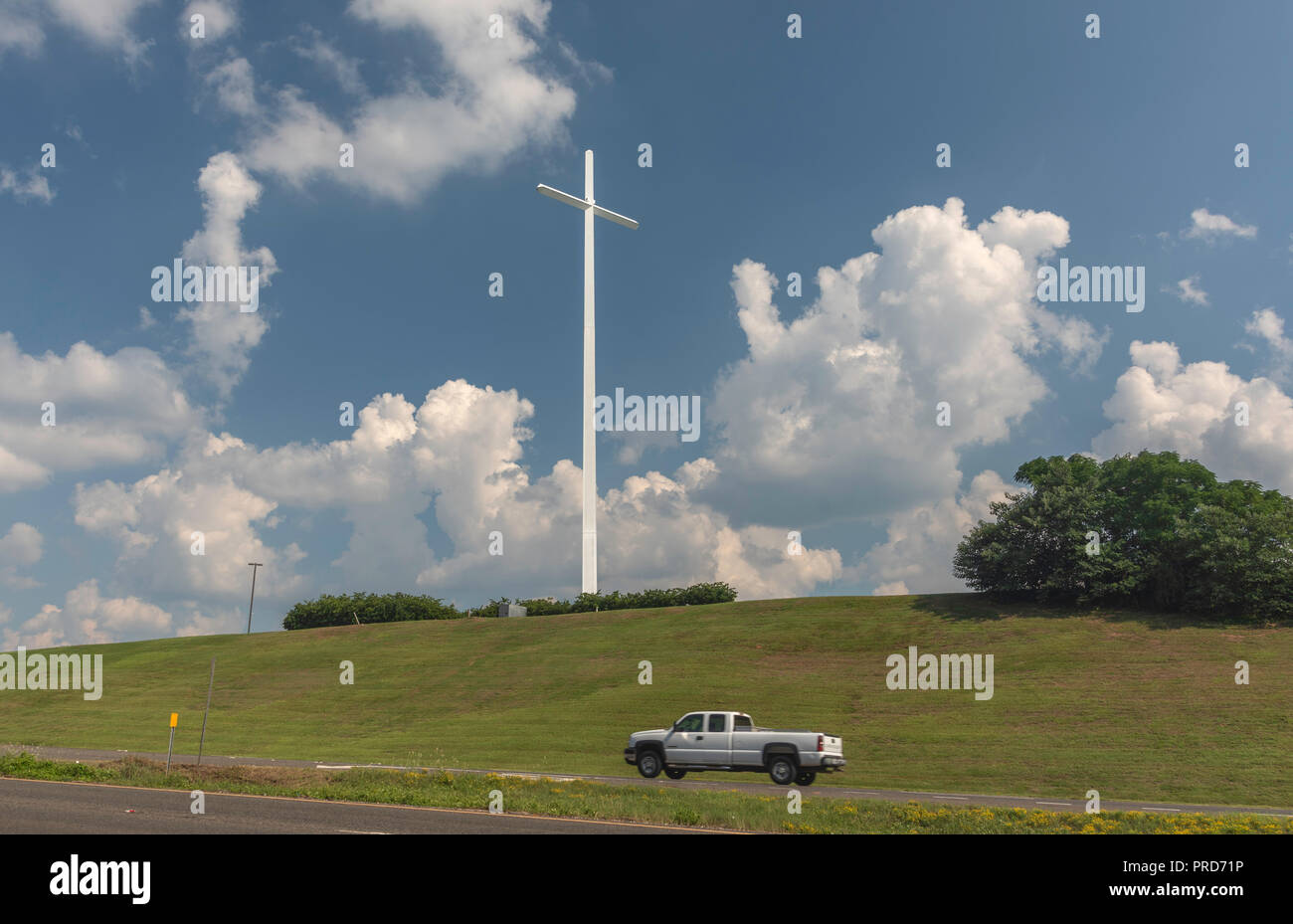 HAUGHTON, LA., U.S.A. SEPT. 20, 2018 A giant, 199foot cross belonging to The Church of the