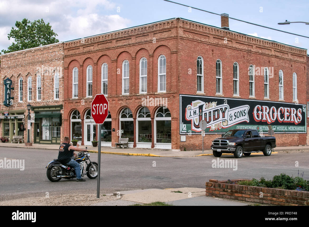 Historic downtown Atlanta on Route 66, Atlanta, Illinois, USA Stock