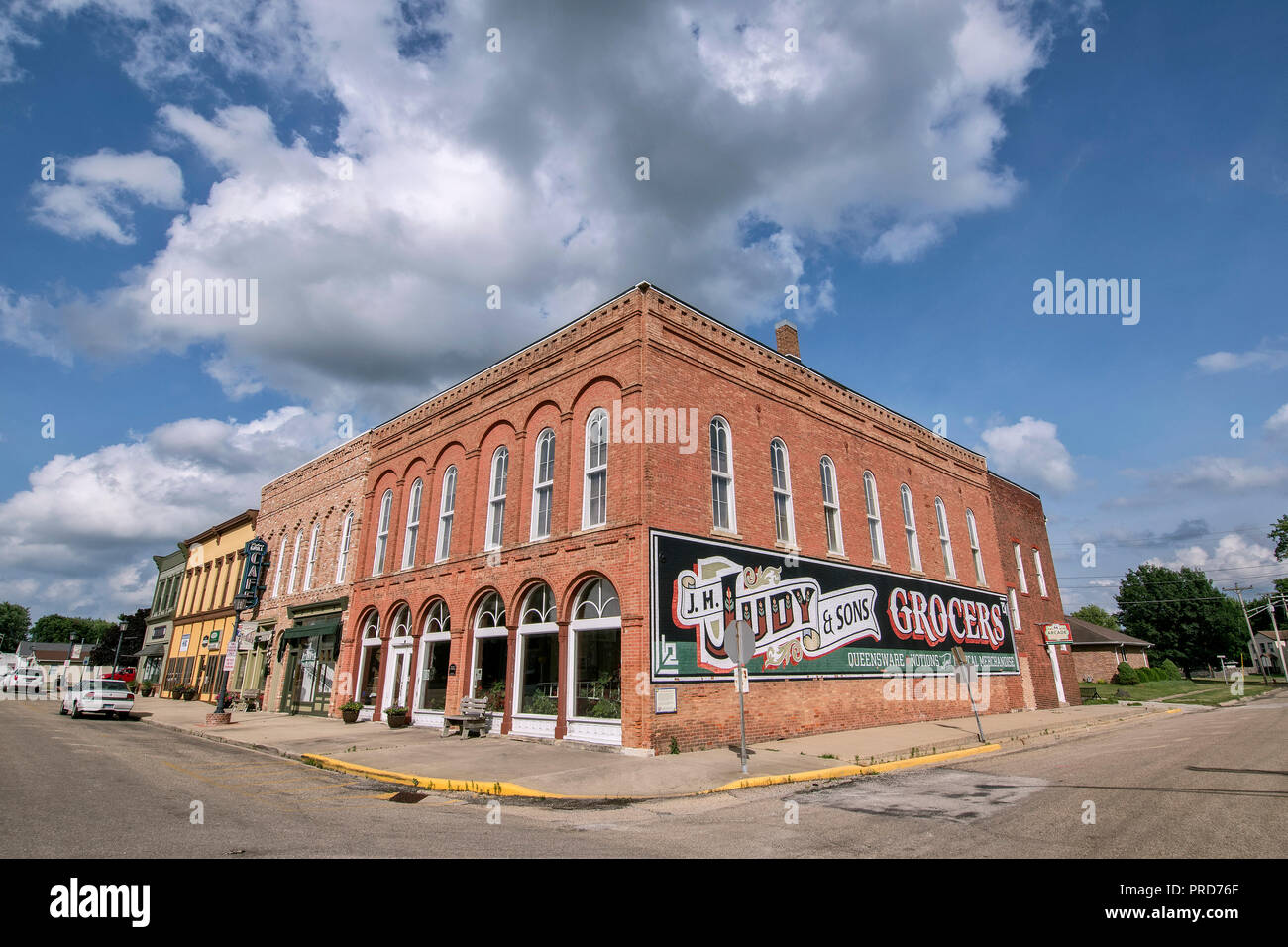 Historic downtown Atlanta on Route 66, Atlanta, Illinois, USA Stock