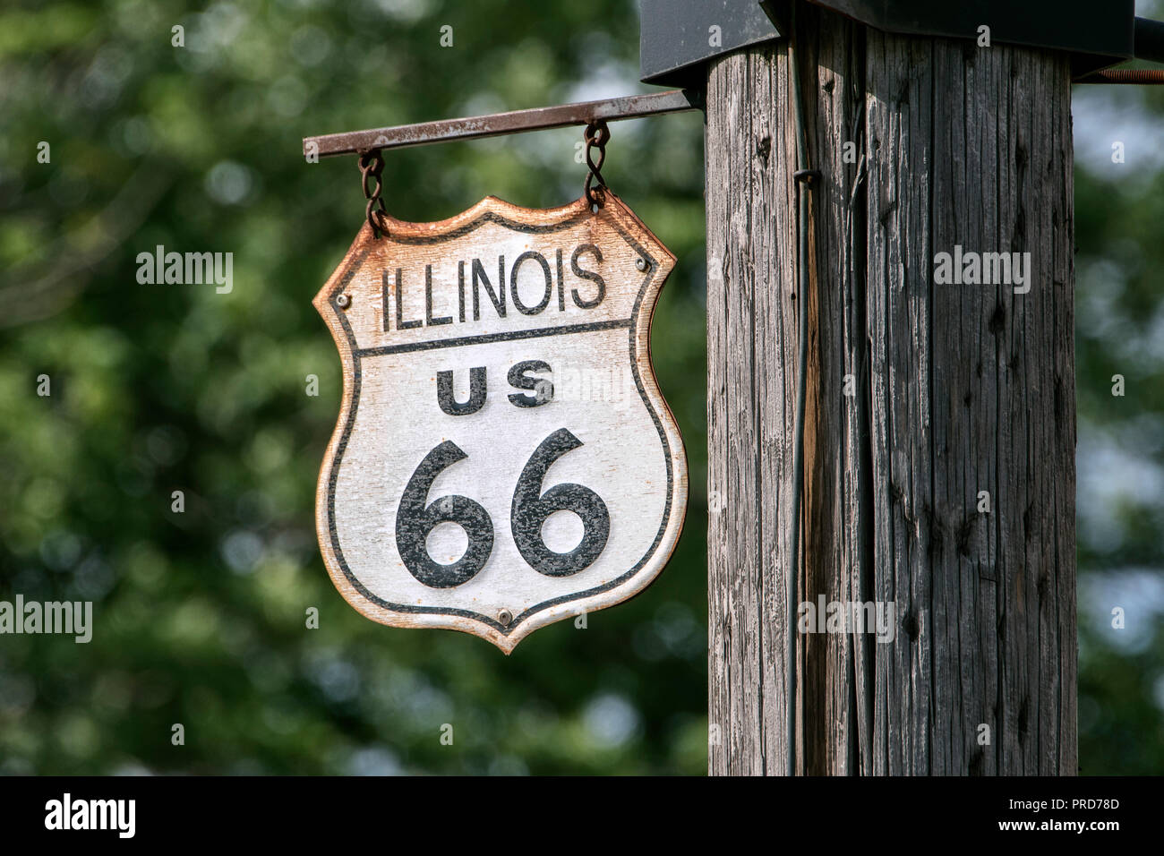 Old Route 66 street sign in downtown Atlanta on Route 66, Atlanta