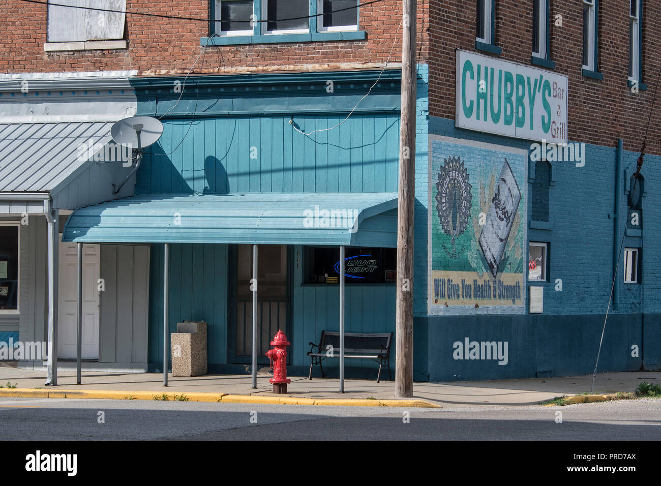 Historic downtown Atlanta on Route 66, Atlanta, Illinois, USA Stock