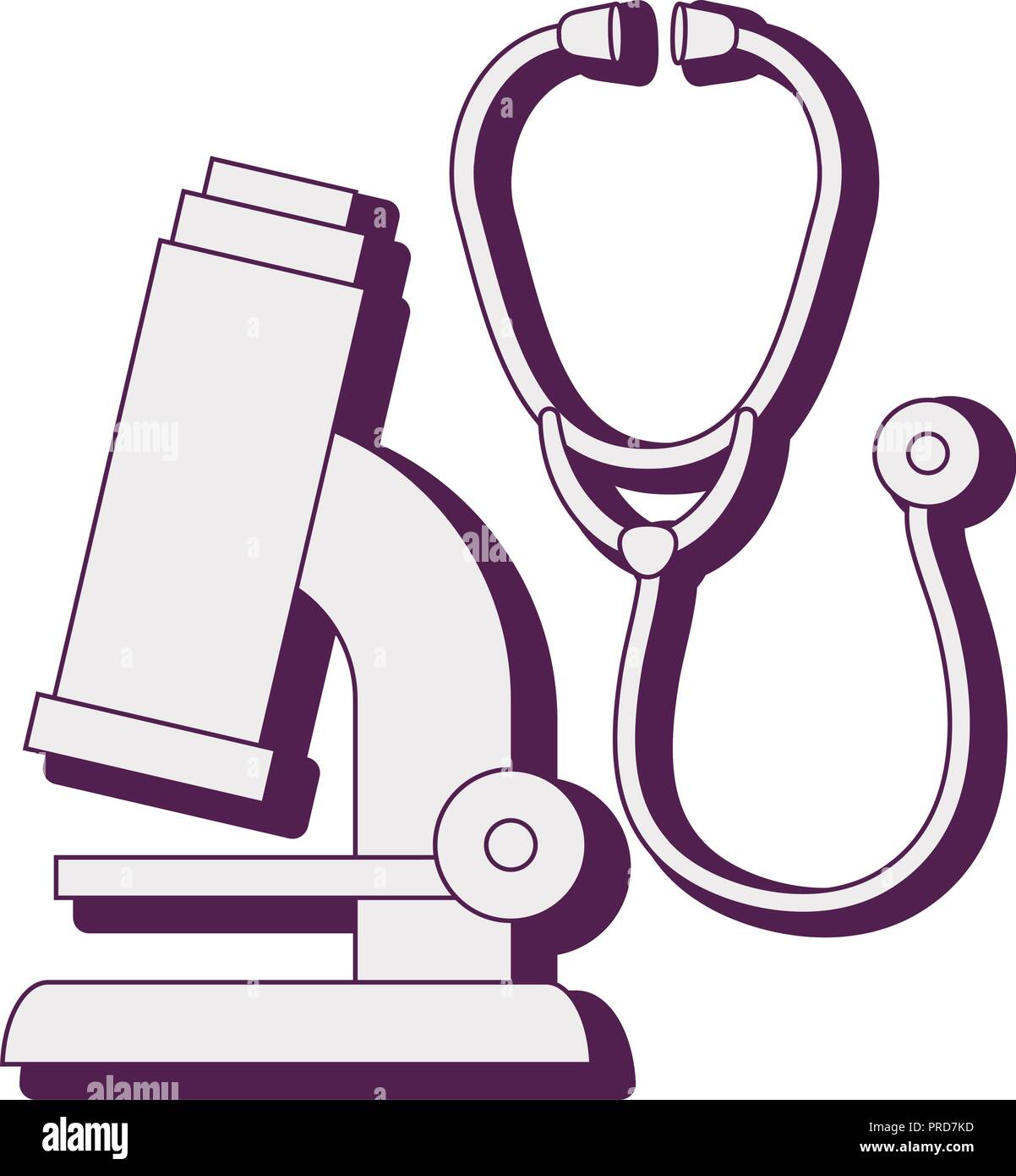 microscope lab with stethoscope vector illustration design Stock Vector Image & Art Alamy