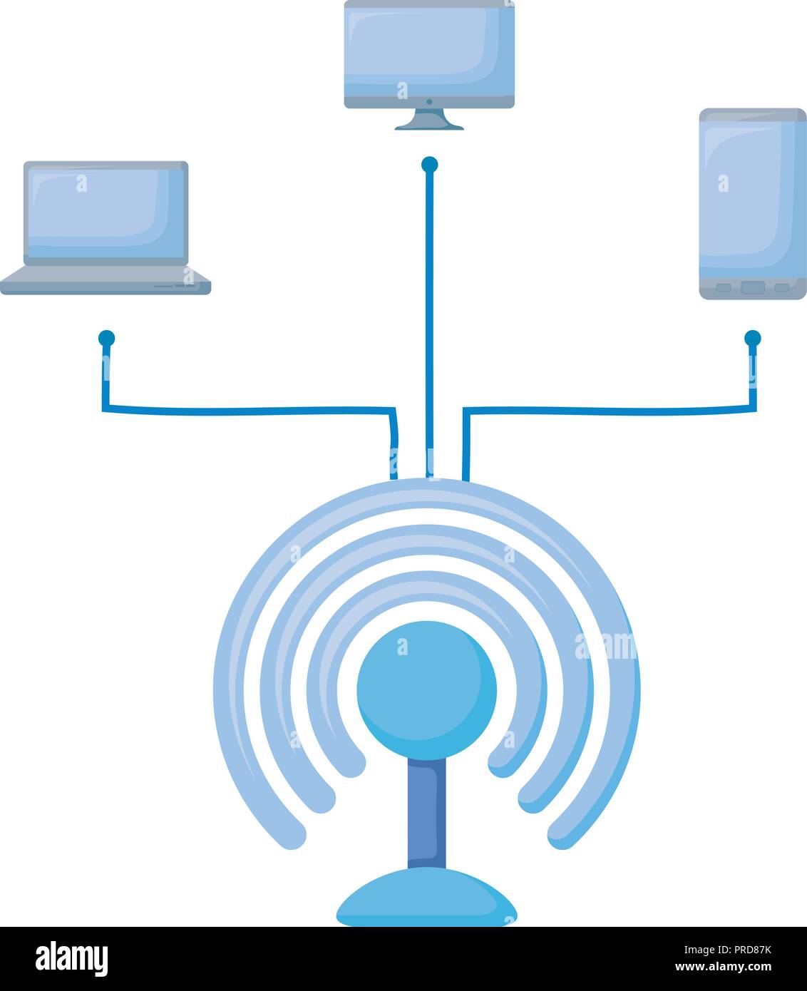 wifi signal with electronic devices vector illustration design Stock Vector
