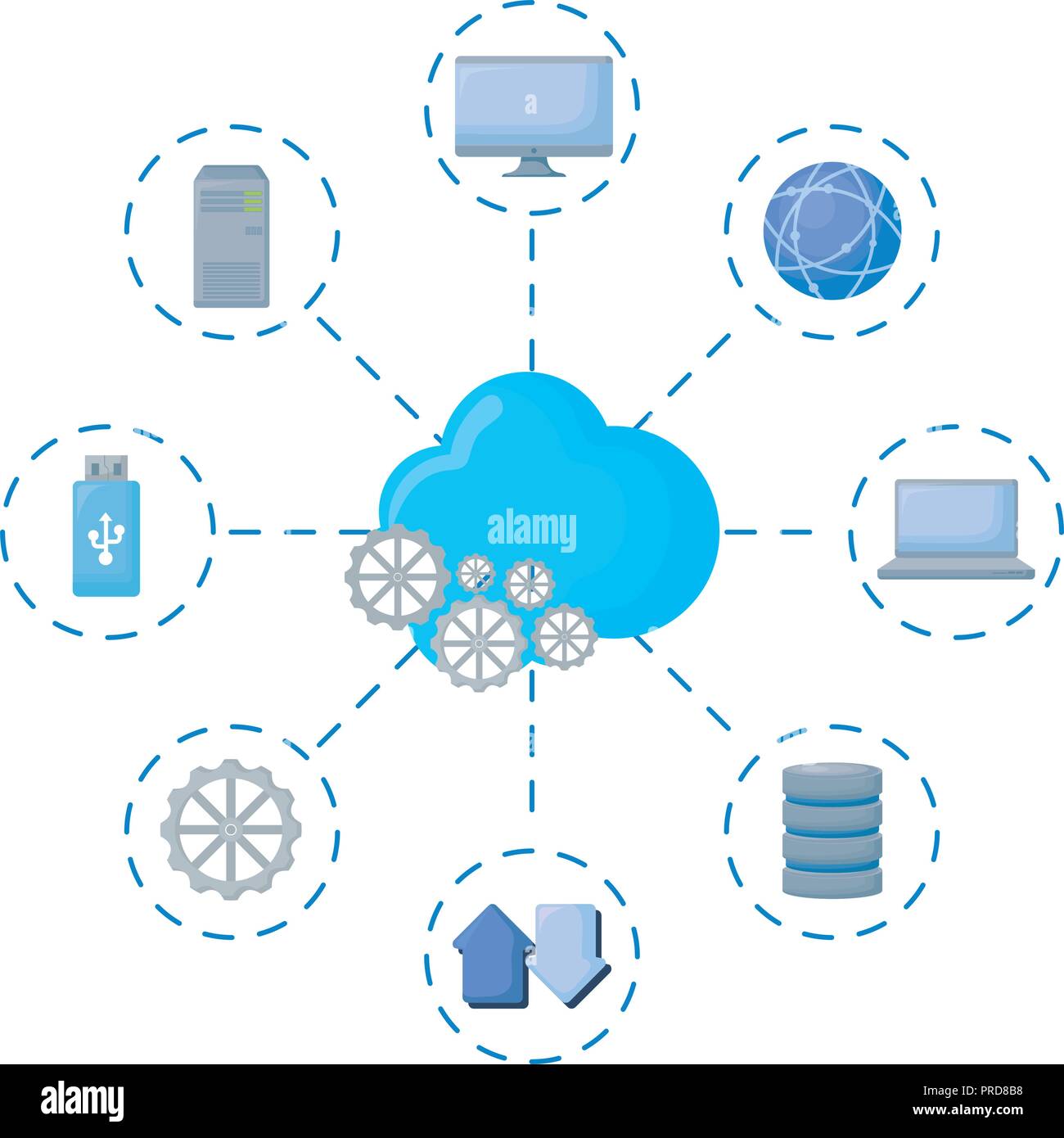 cloud computing with set icons vector illustration design Stock Vector ...