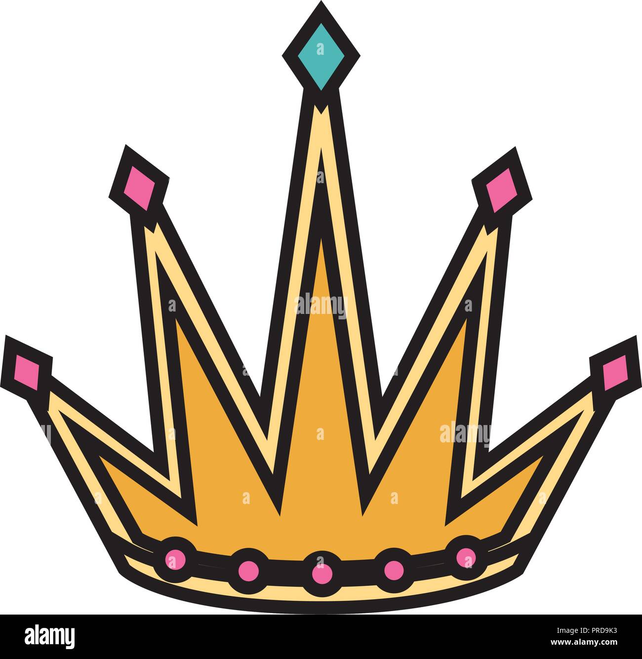 monarchical crown with gemstones vector illustration design Stock ...