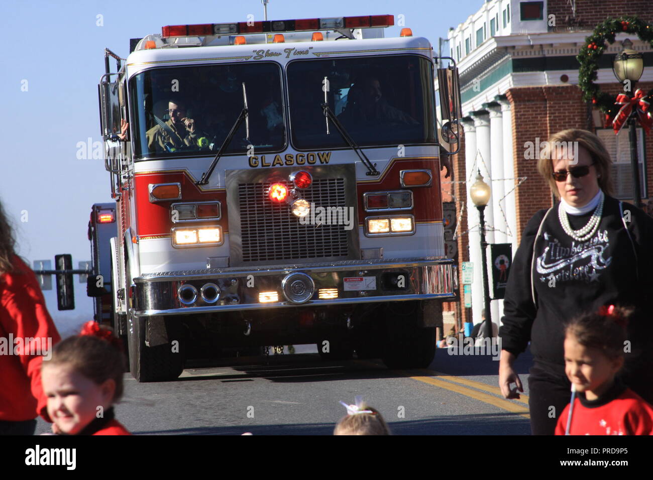 Floats in Christmas parade in Bedford, Virginia, USA Stock Photo Alamy