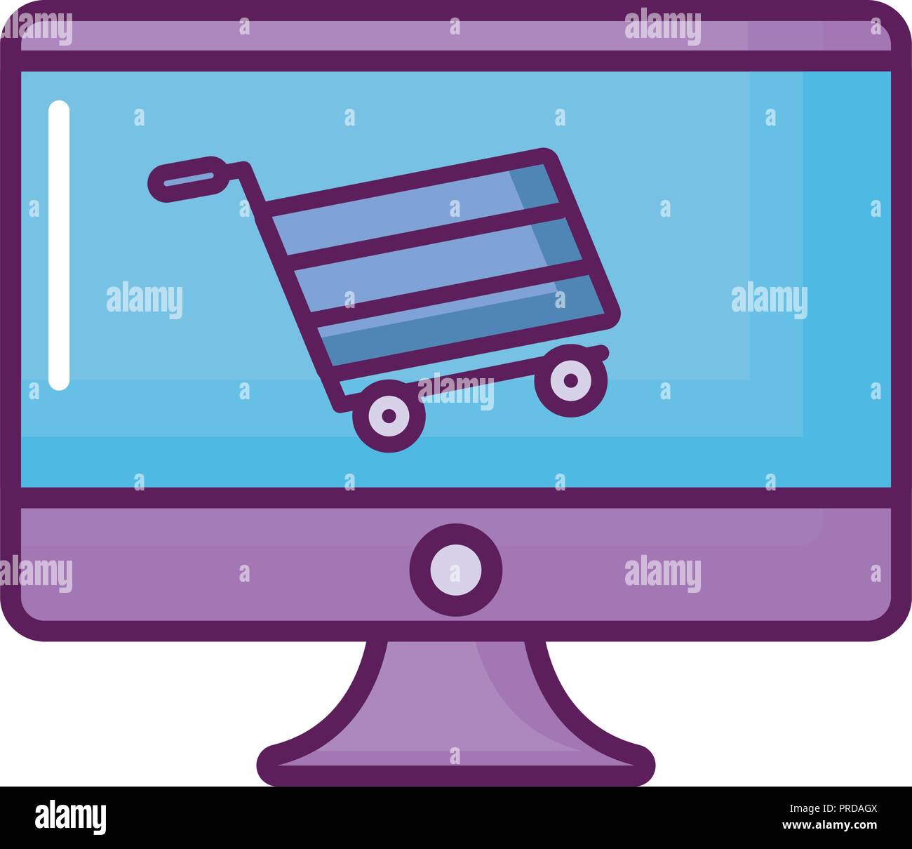 computer with shopping cart vector illustration design Stock Vector ...