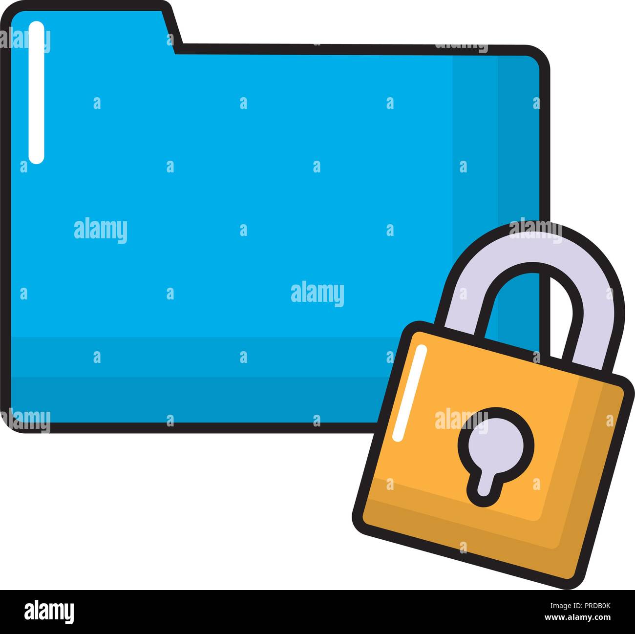 folder document with padlock vector illustration design Stock Vector ...
