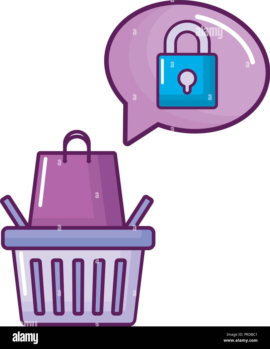 shopping basket isolated icon vector illustration design Stock Vector