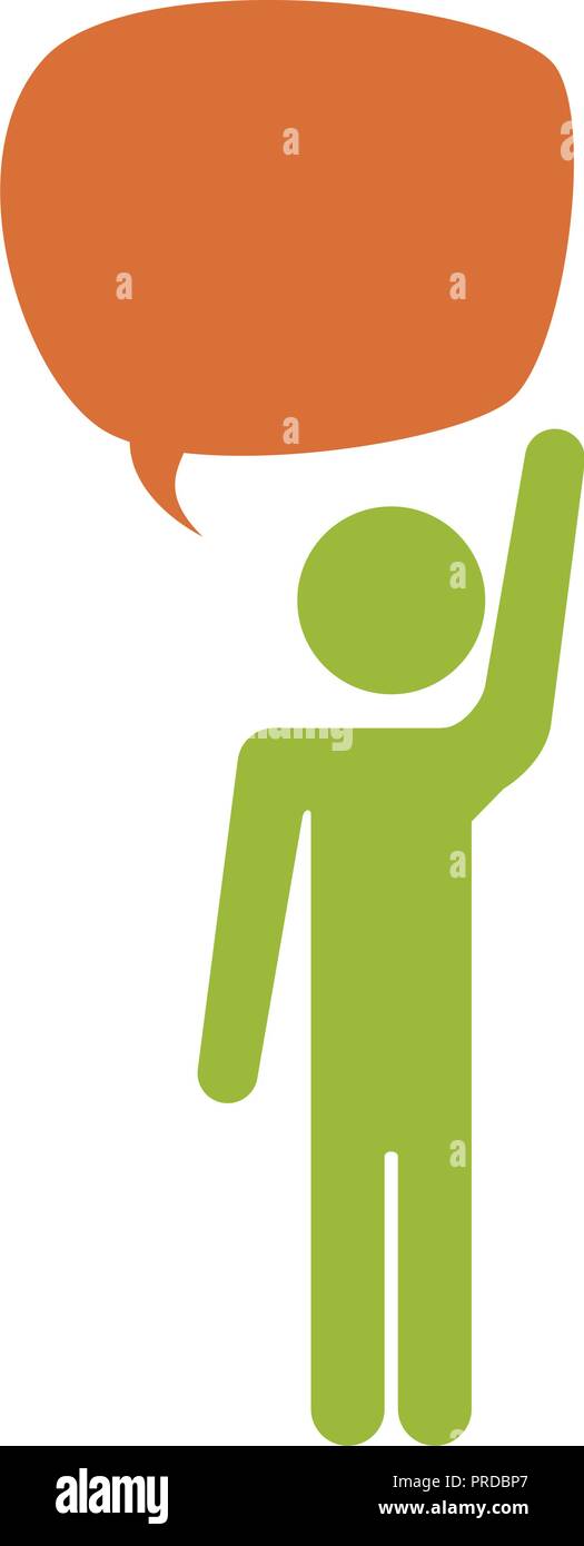 human figure silhouette with speech bubble vector illustration design ...