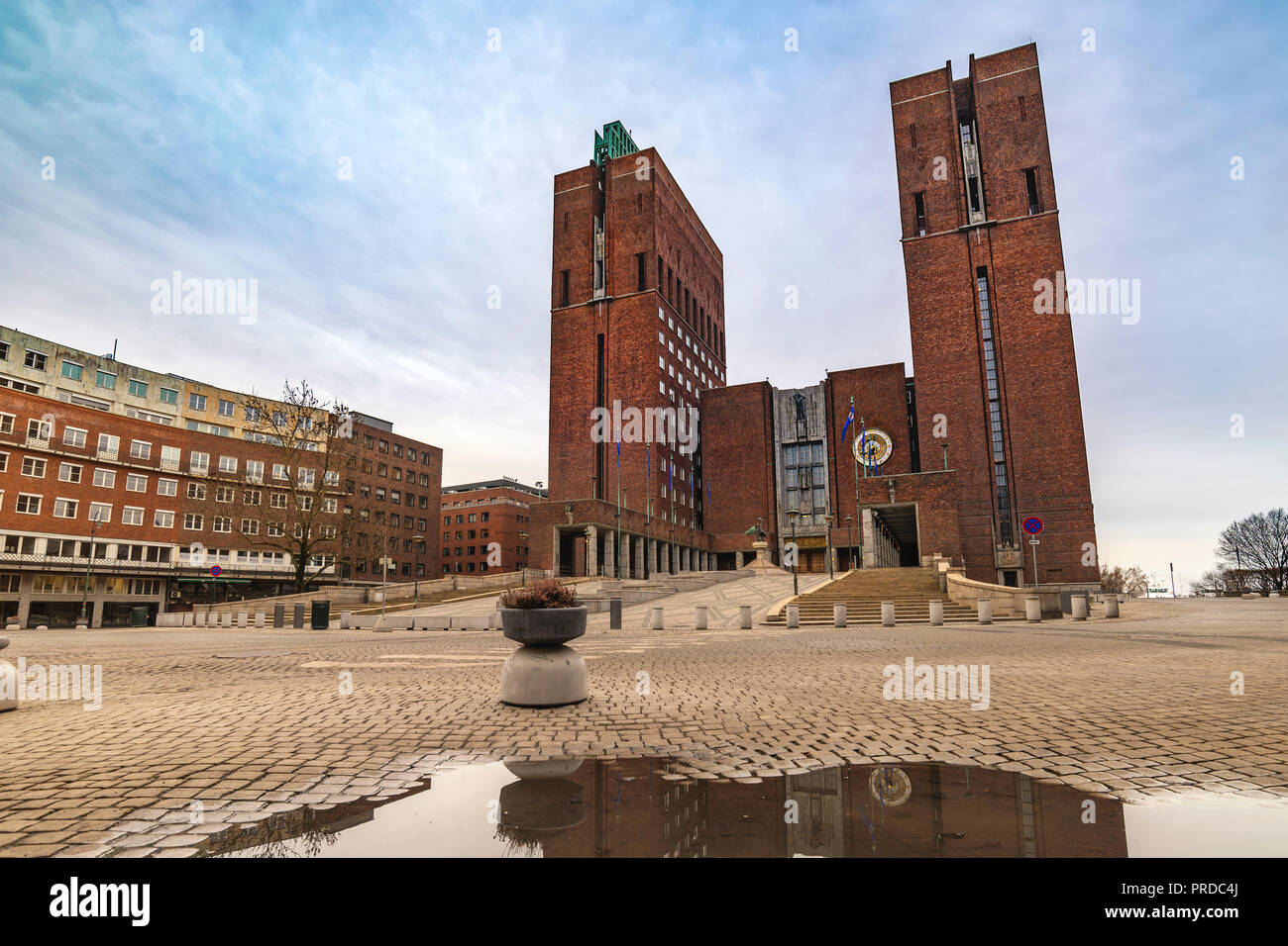 Oslo Norway, city skyline at Oslo City Hall Stock Photo