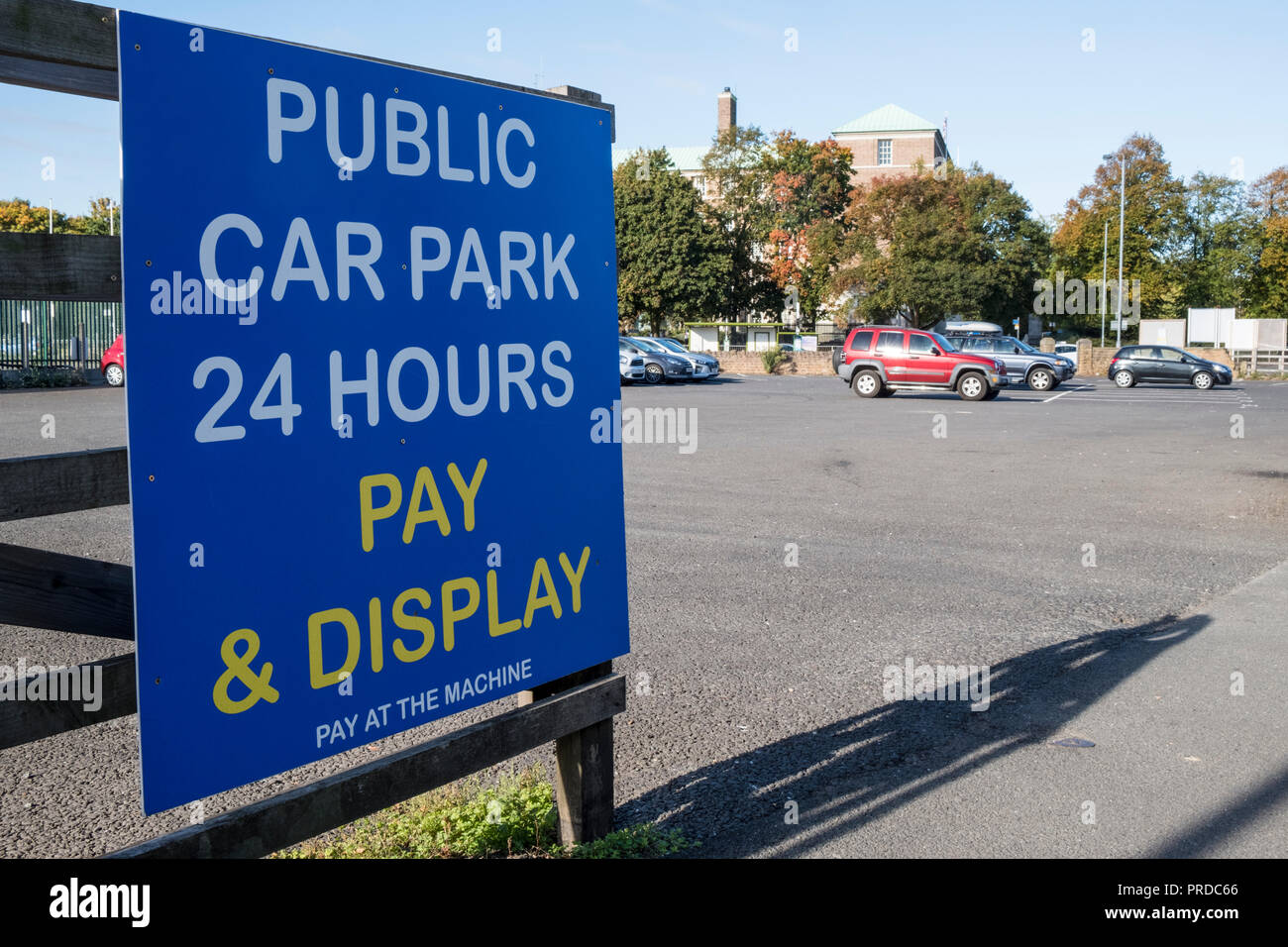 Public pay and display car park open 24 hours a day, Nottinghamshire, England, UK Stock Photo