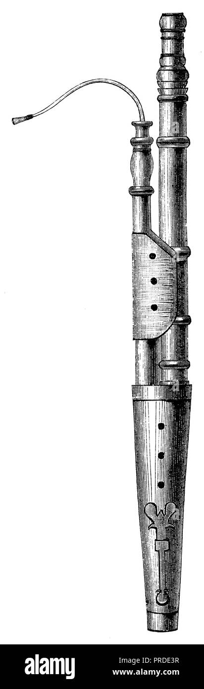 First bassoon, which was also called Dolcian or Dulcian, according to canon  Afranios' information from the 16th and 17th centuries, anonym 1890 Stock  Photo - Alamy