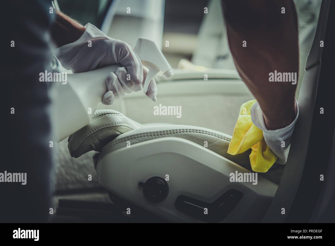Leather Car Seats Treatment. Vehicle Interior Detailing Stock Photo Alamy