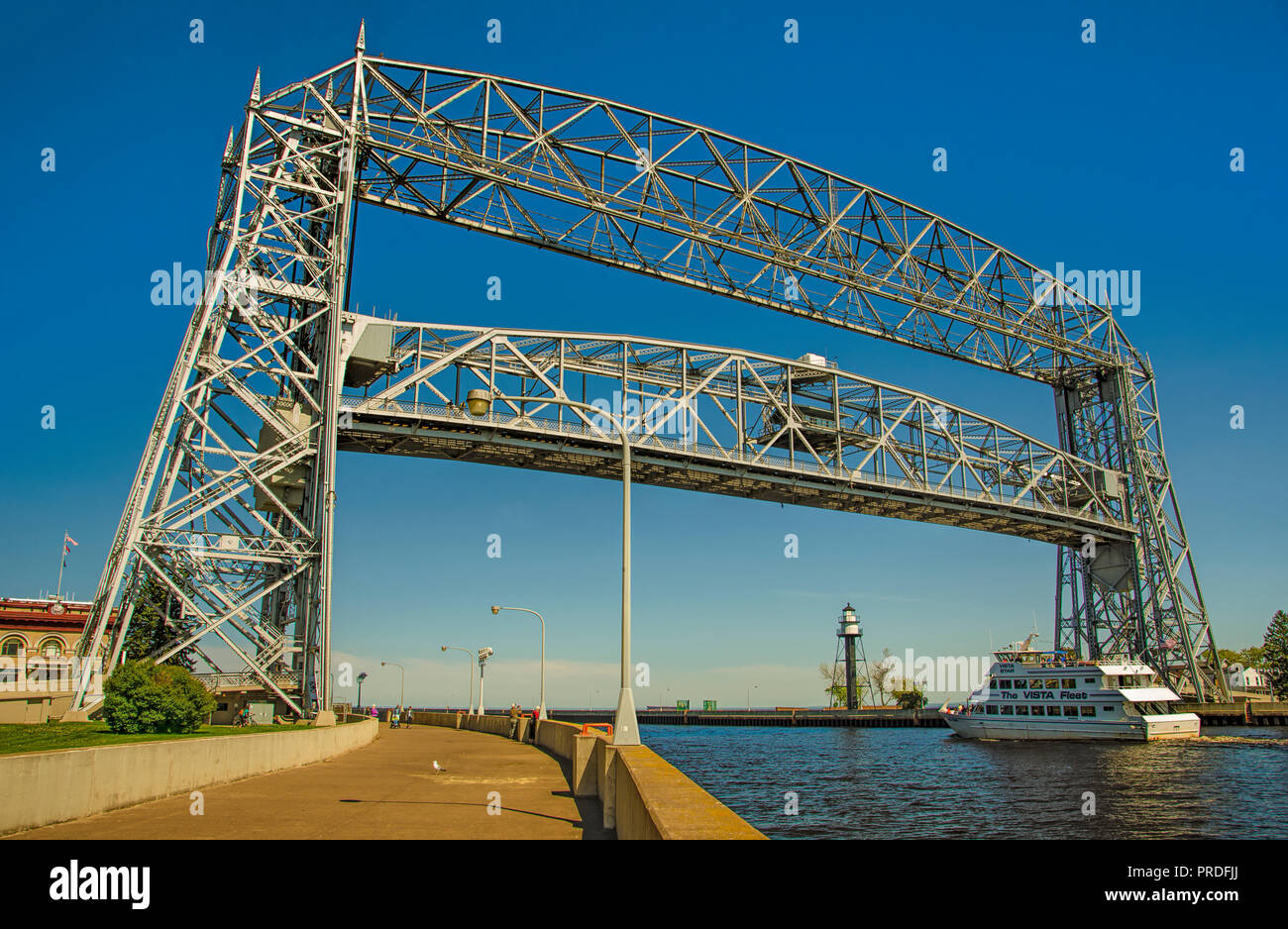 The Aerial Lift Bridge is a landmark in the port city of Duluth