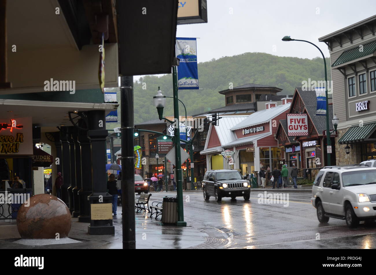 View of the Strip in Gatlinburg, Tennessee Stock Photo Alamy
