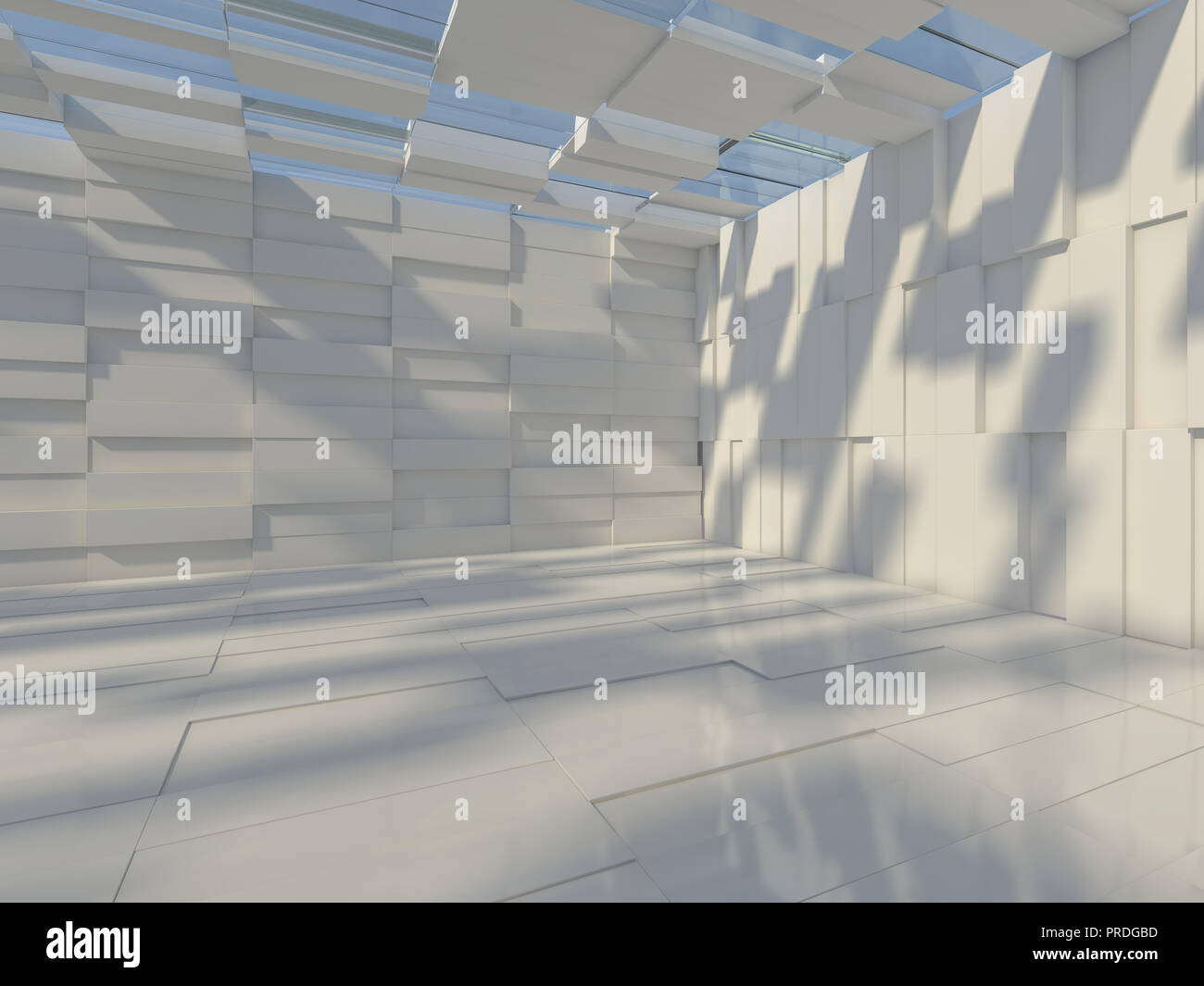 Abstract modern architecture background, empty open space interior. 3D ...