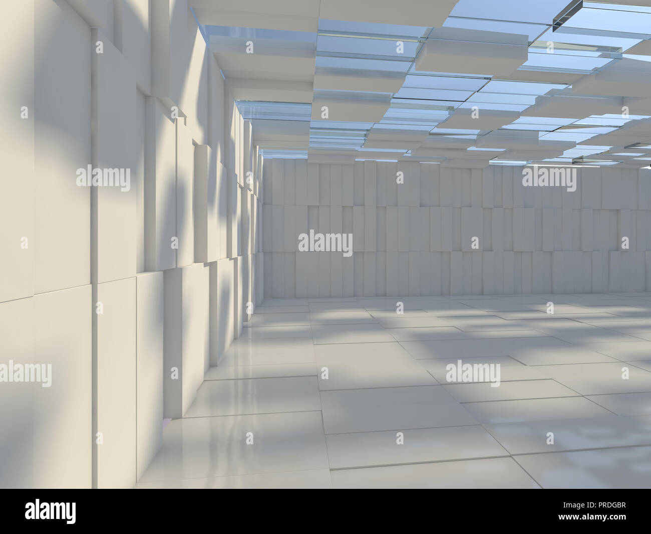 Abstract modern architecture background, empty open space interior. 3D ...