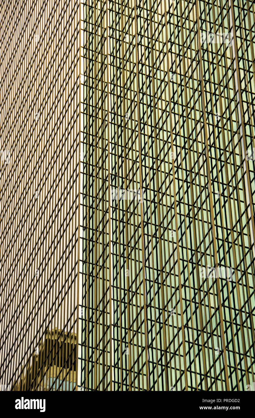 The Minneapolis skyline office building being reflected on adjacent buildings Stock Photo