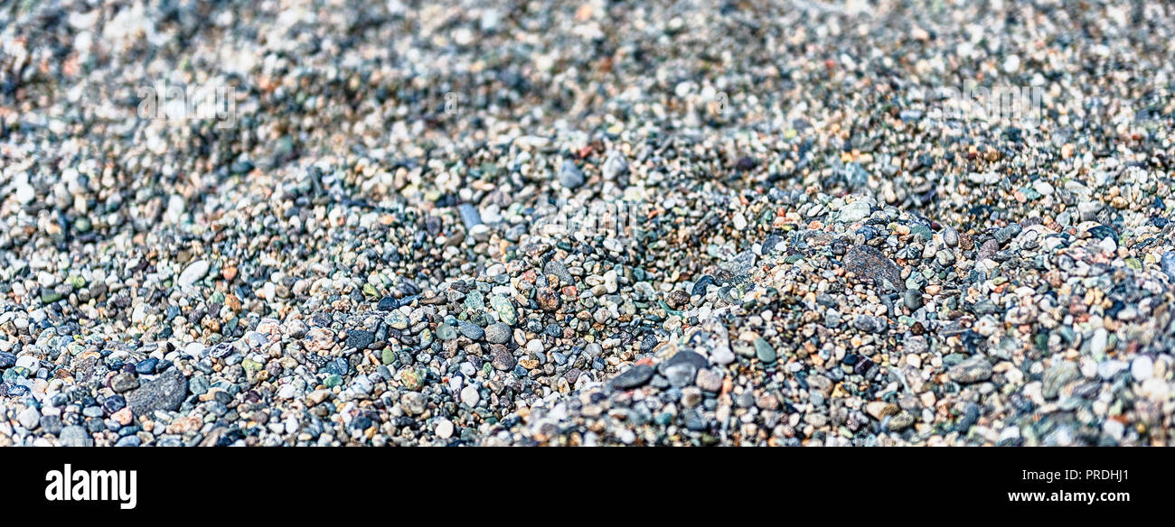 Top view of detailed sand texture on a sandy beach, may be used as background Stock Photo
