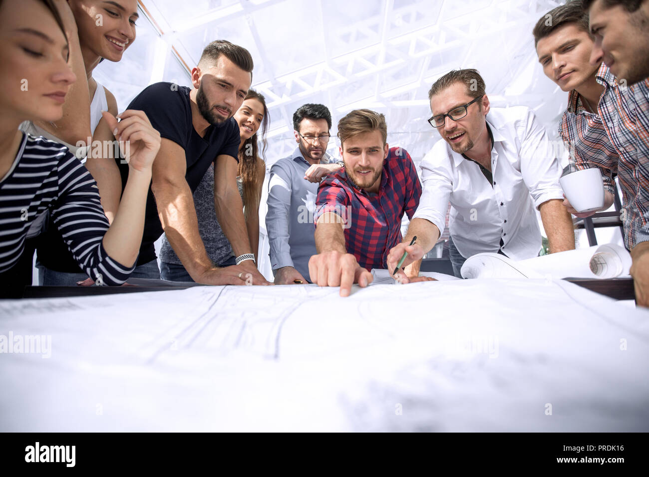 group of architects working on a new project Stock Photo