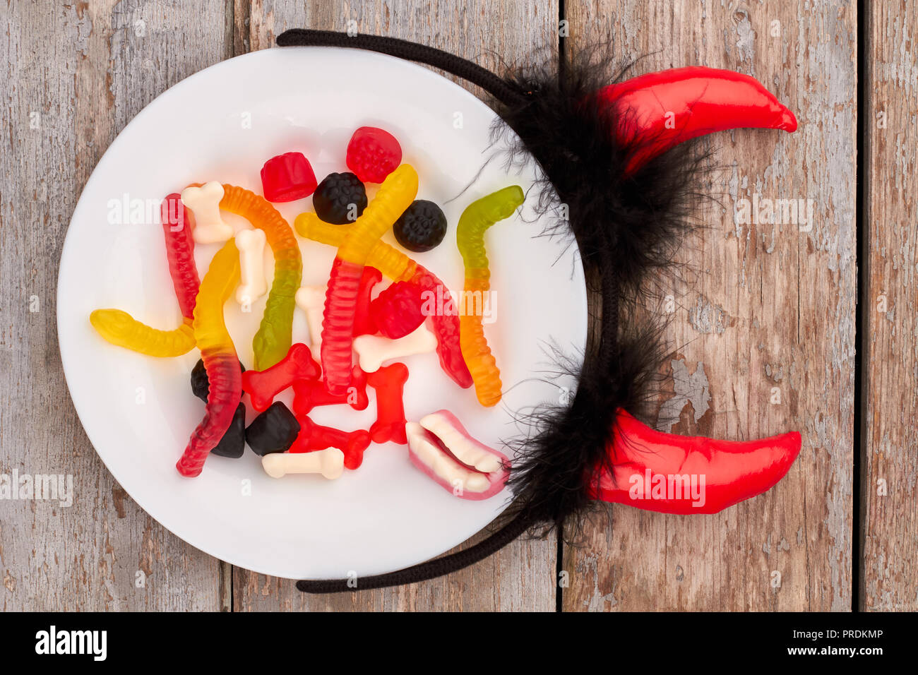 Halloween background with sweets Stock Photo - Alamy