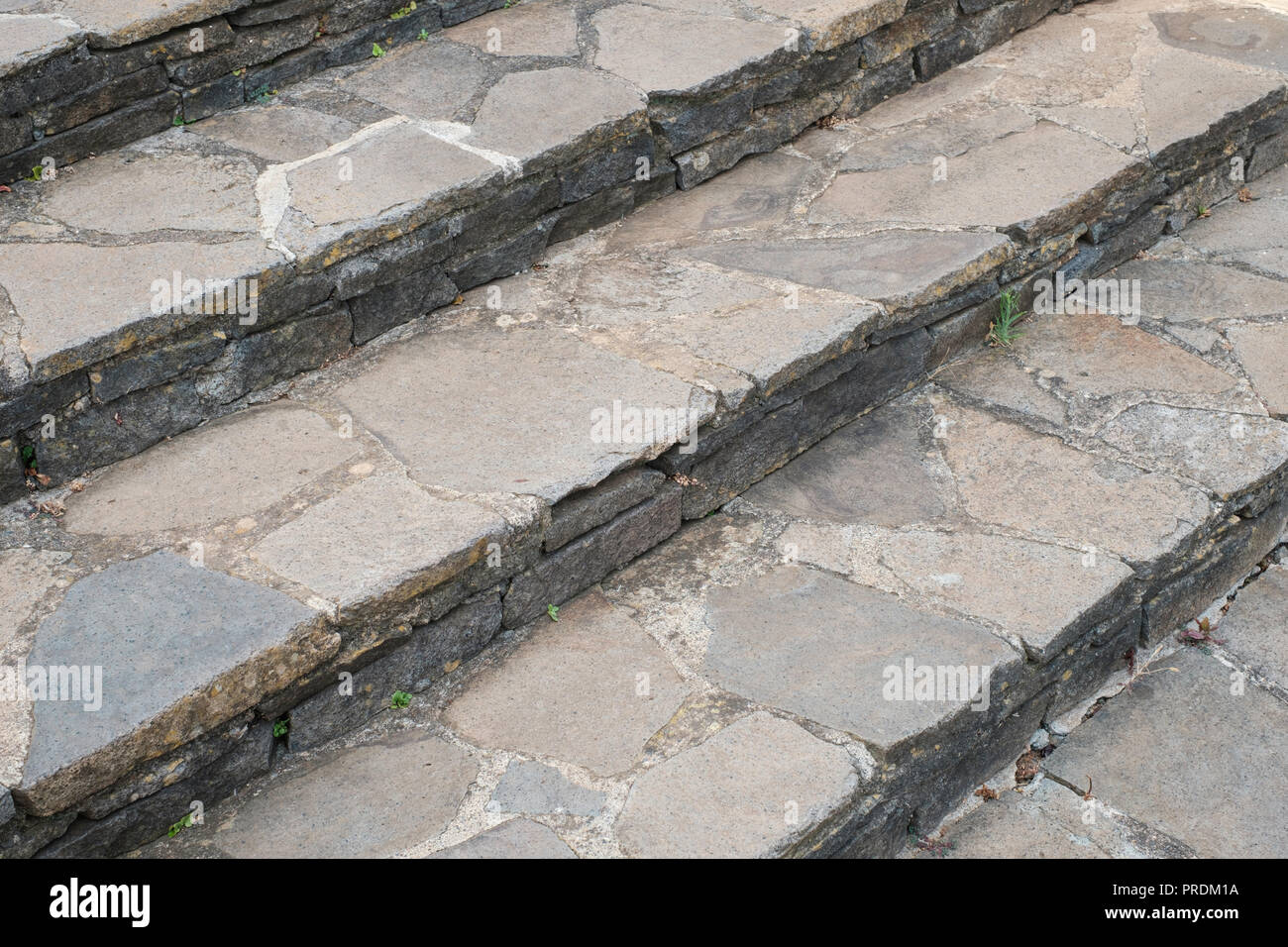 stone stairs perspective natural stone steps, staircway Stock Photo