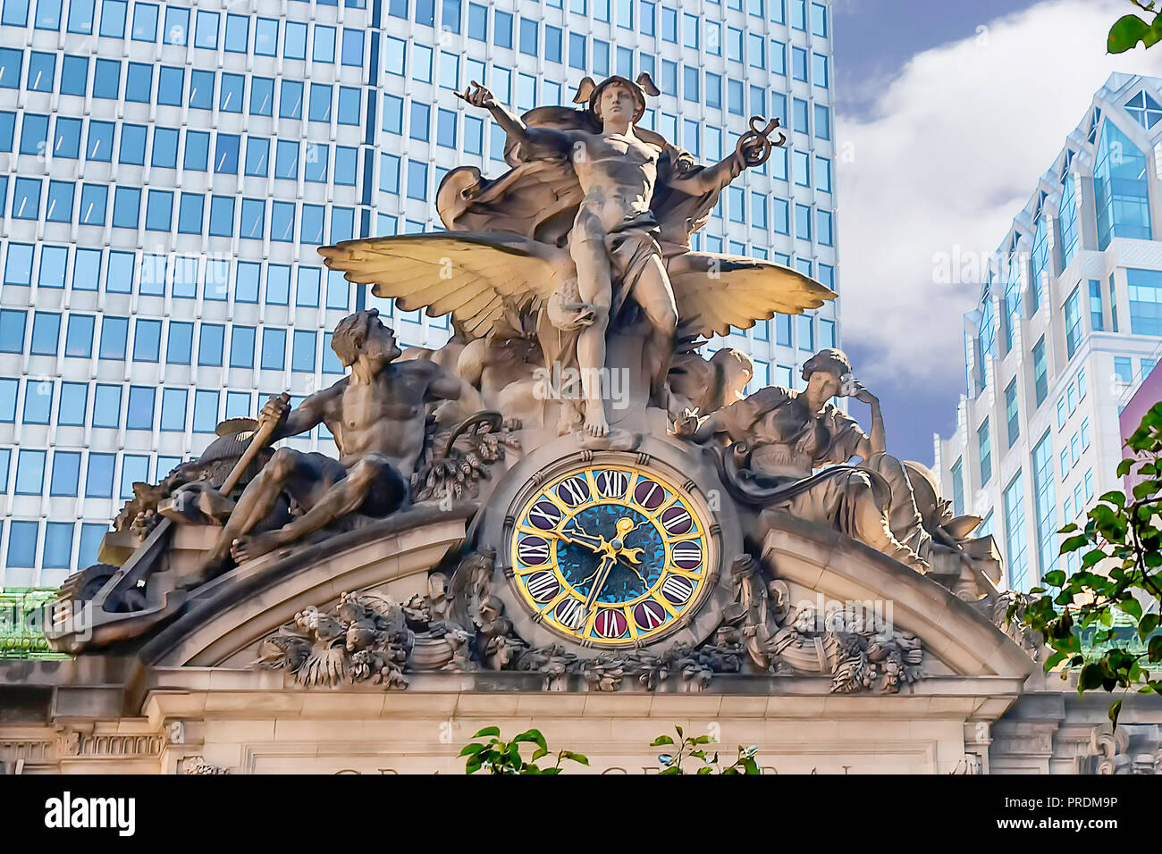 Clock and Hercules, Mercury and Minerva sculptures, Grand Central
