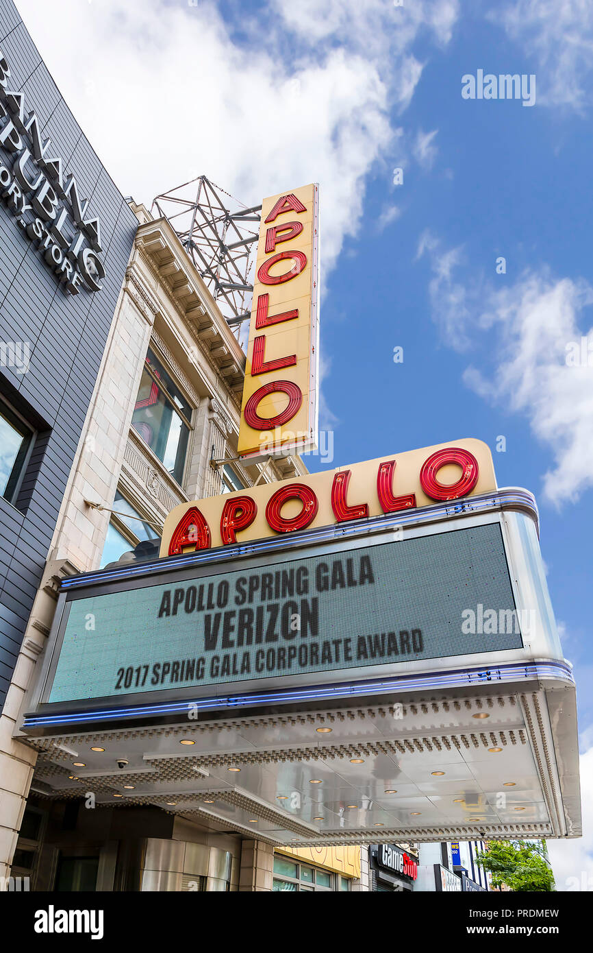 New York City, USA - June 10, 2017: The Apollo Theater is the famous landmark in Harlem district of New York Stock Photo