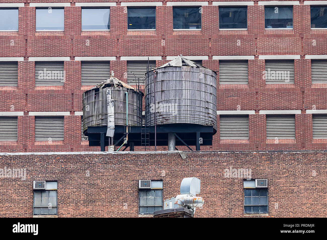 Water towers or rooftop Water Tank on an Apartment Building in New York