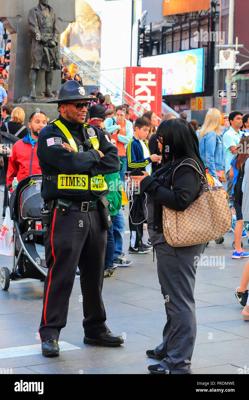 New York City, USA - June 7, 2017: Times Square Alliance Public Safety ...