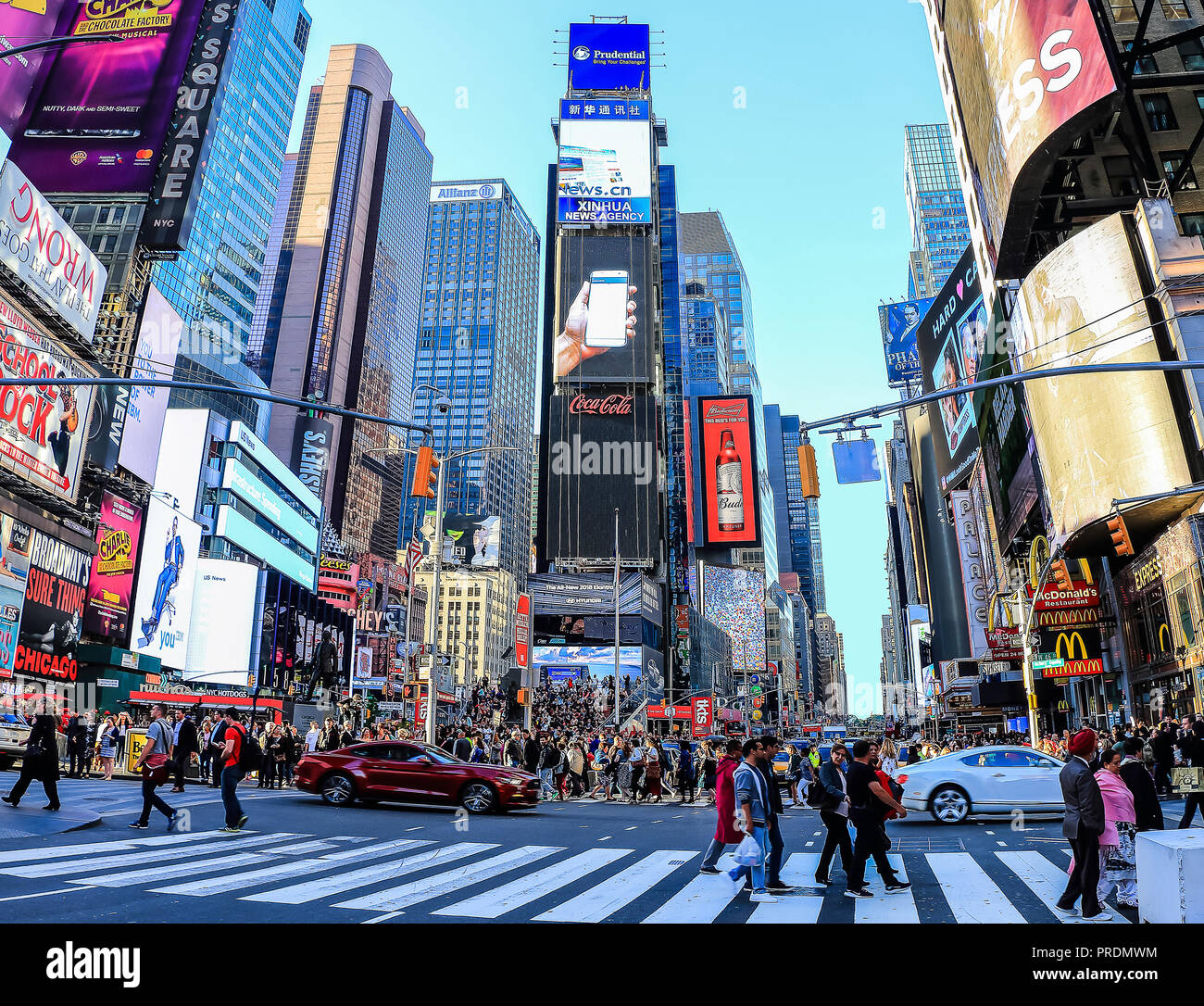 New York City, USA - June 7, 2017: Times Square at sunset Stock Photo