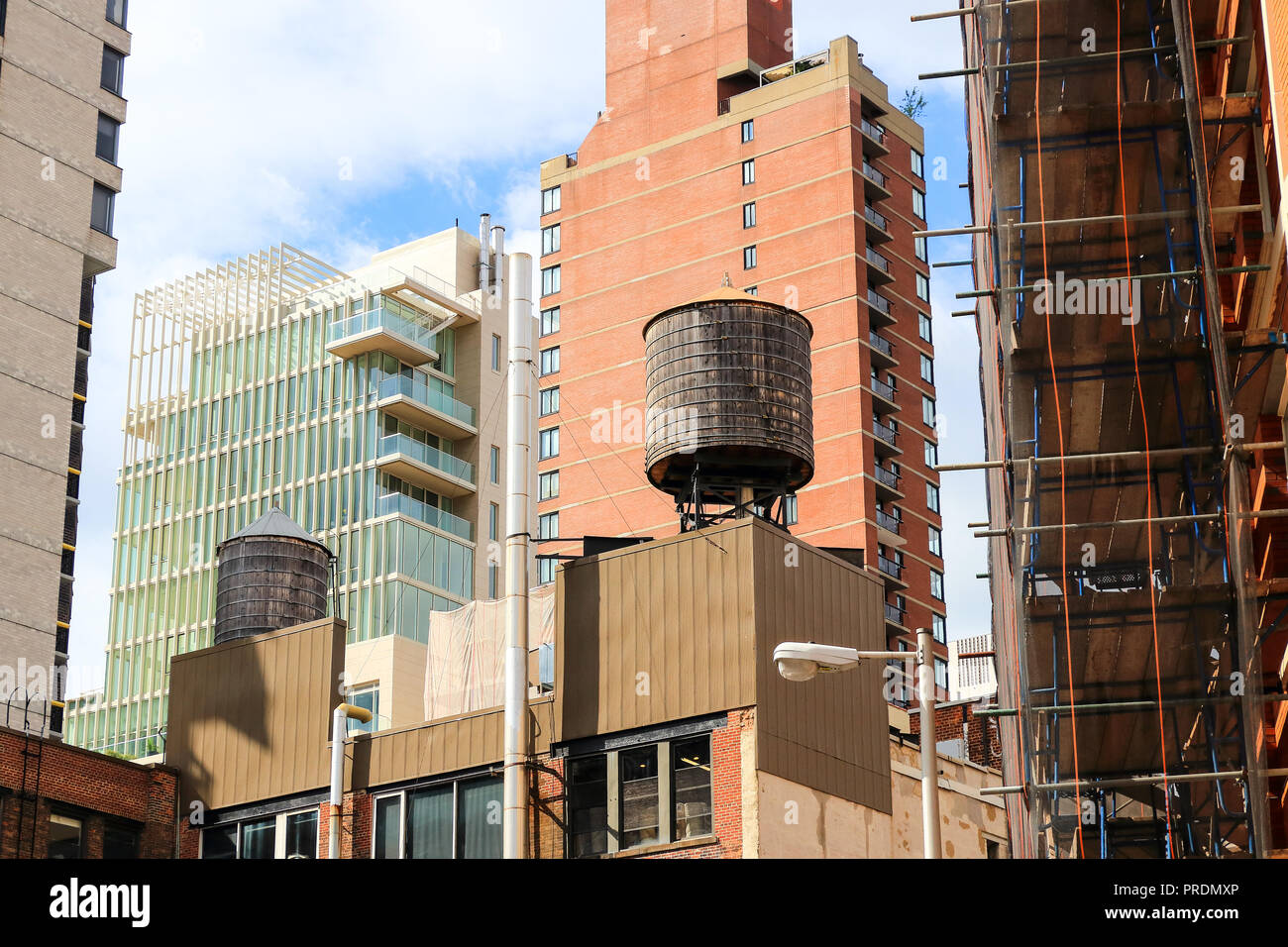 Water towers or rooftop Water Tank on an Apartment Building in New York