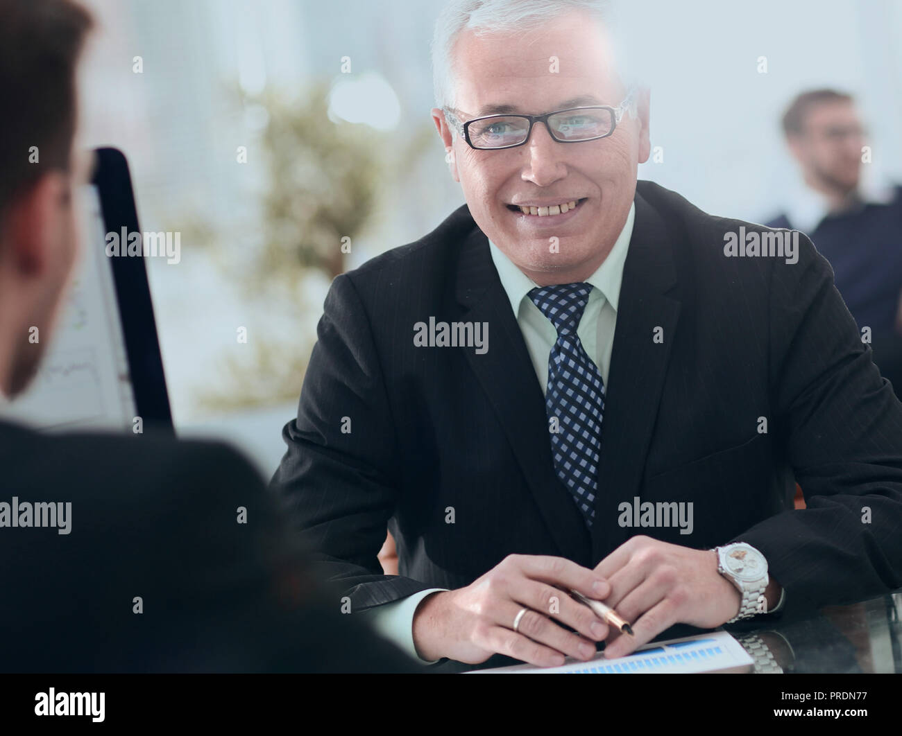 project Manager conducts an interview with a new employee Stock Photo ...