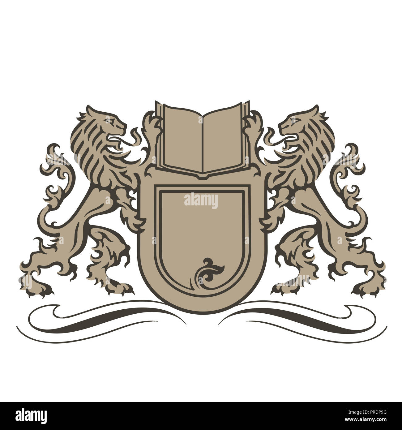 Coat of arms with lions on white background Stock Photo Alamy