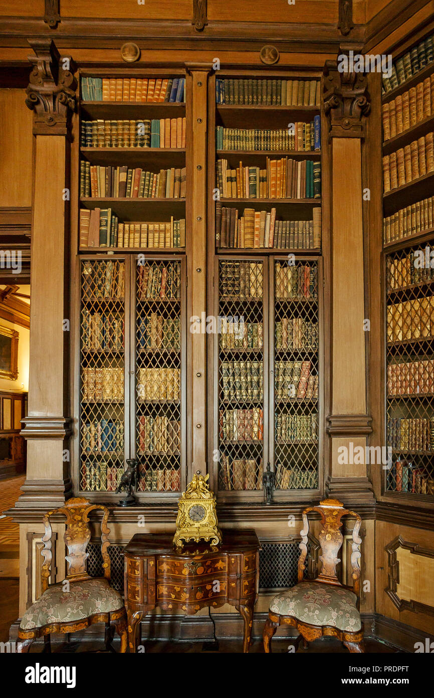 TRIESTE, ITALY - JULY 01, 2015: Interior of Miramare Castle in Trieste, Italy Stock Photo