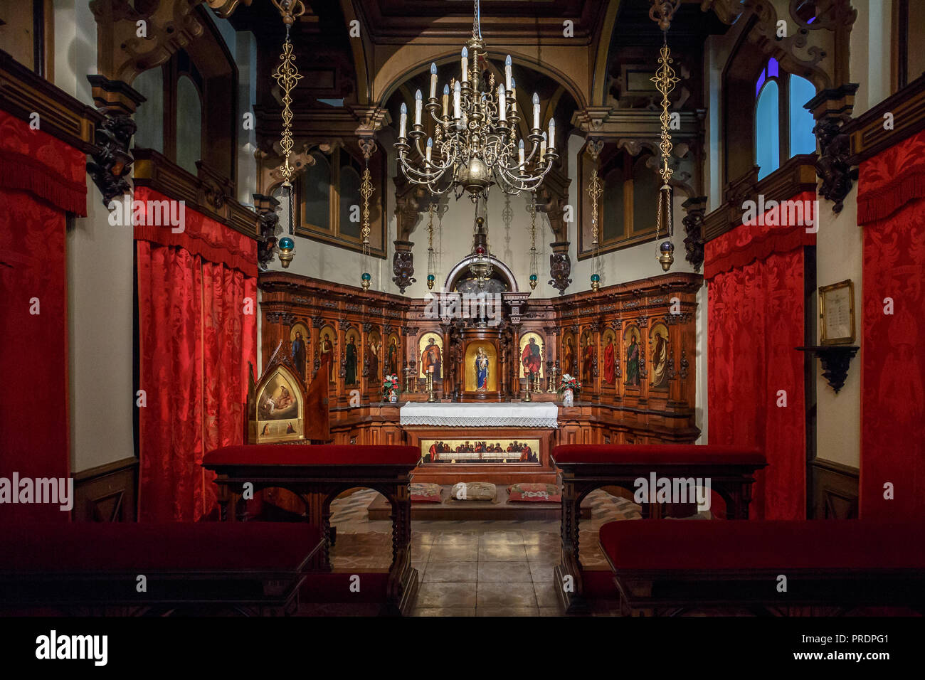 TRIESTE, ITALY - JULY 01, 2015: Interior of Miramare Castle in Trieste, Italy Stock Photo