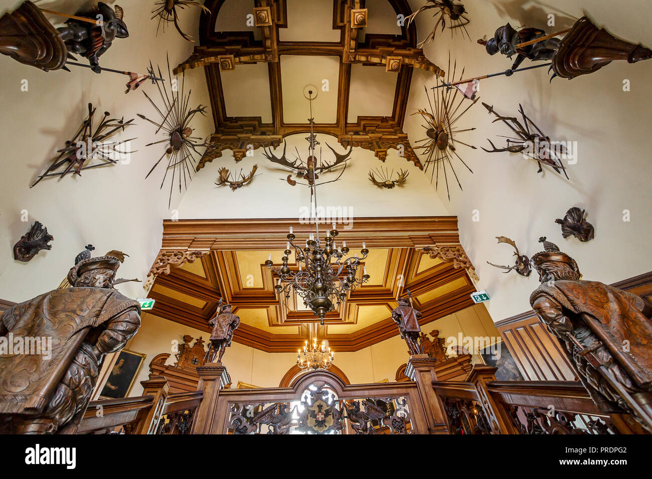 TRIESTE, ITALY - JULY 01, 2015: Interior of Miramare Castle in Trieste, Italy Stock Photo