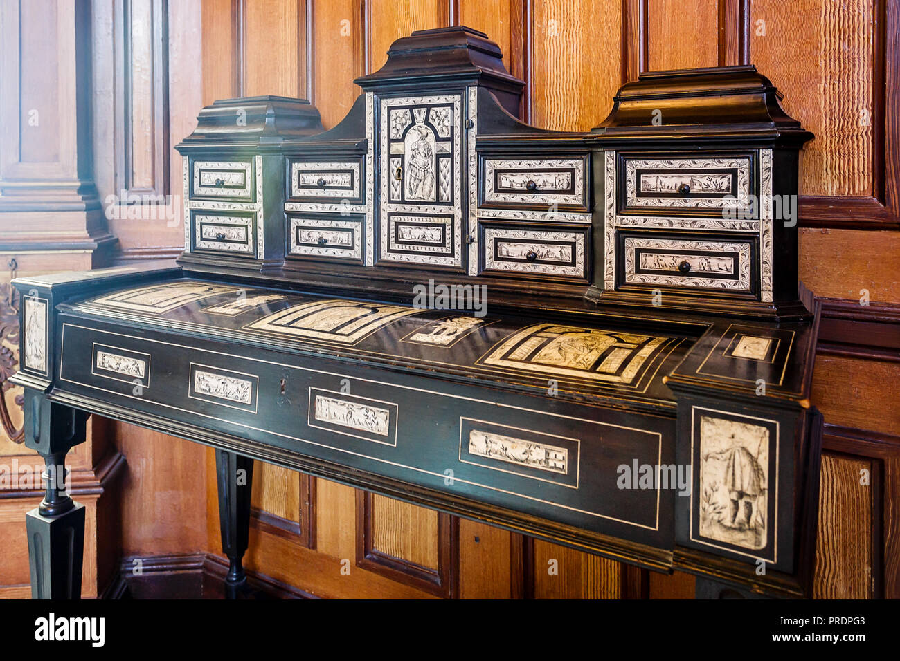 TRIESTE, ITALY - JULY 01, 2015: Interior of Miramare Castle in Trieste, Italy Stock Photo