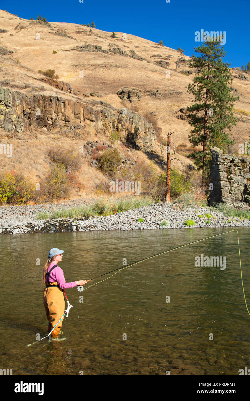 Fly fishing Grande Ronde River at Mud Creek, Grande Ronde Wild and