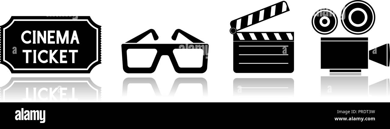 Cinema set. Movie icons Stock Vector Image & Art - Alamy