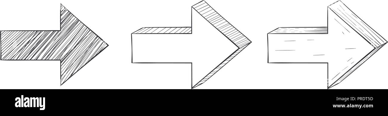 Arrows set. Black and white signs Stock Vector